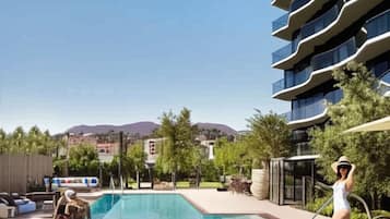 Outdoor pool, a heated pool