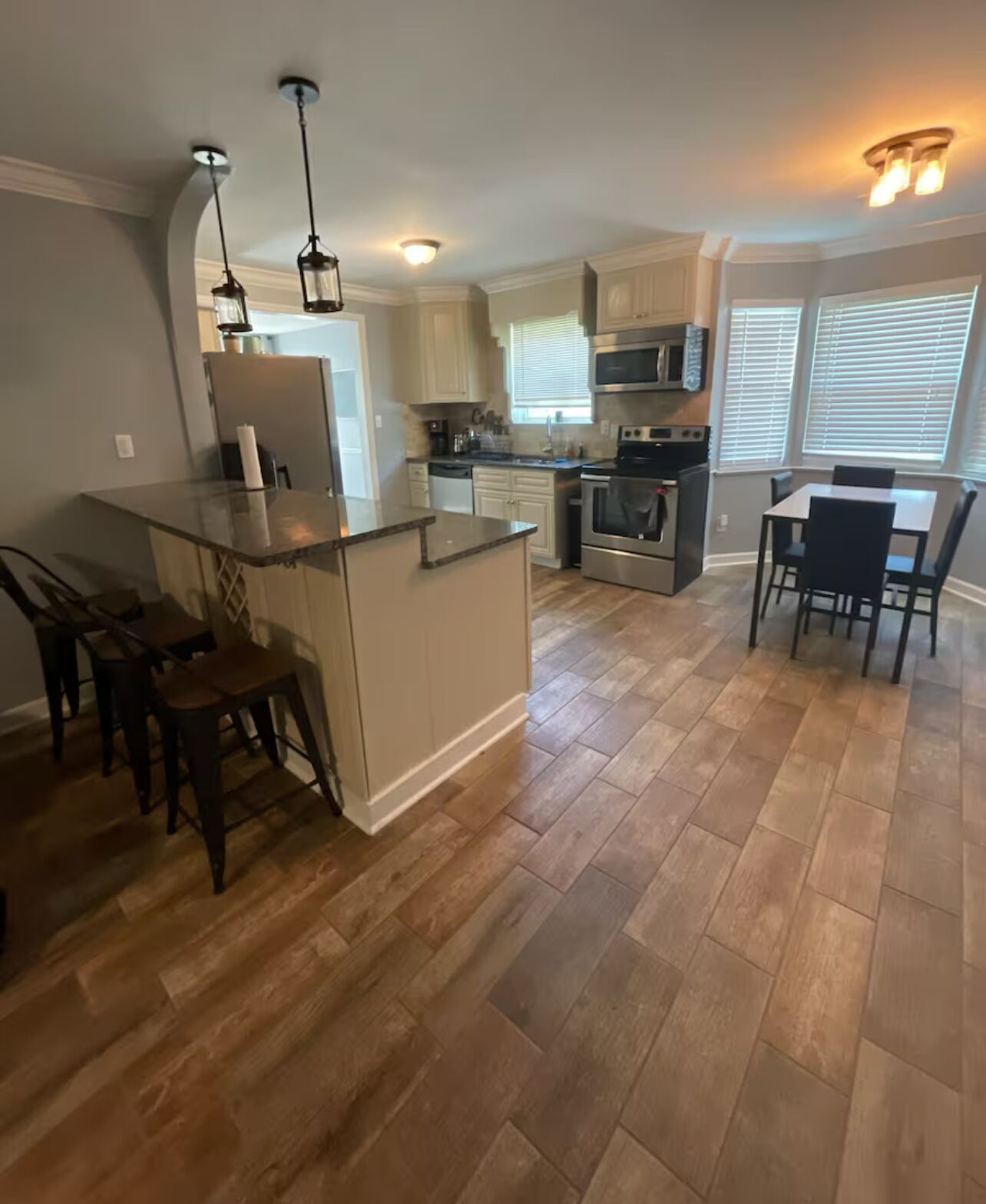 Microwave, oven, stovetop, dishwasher