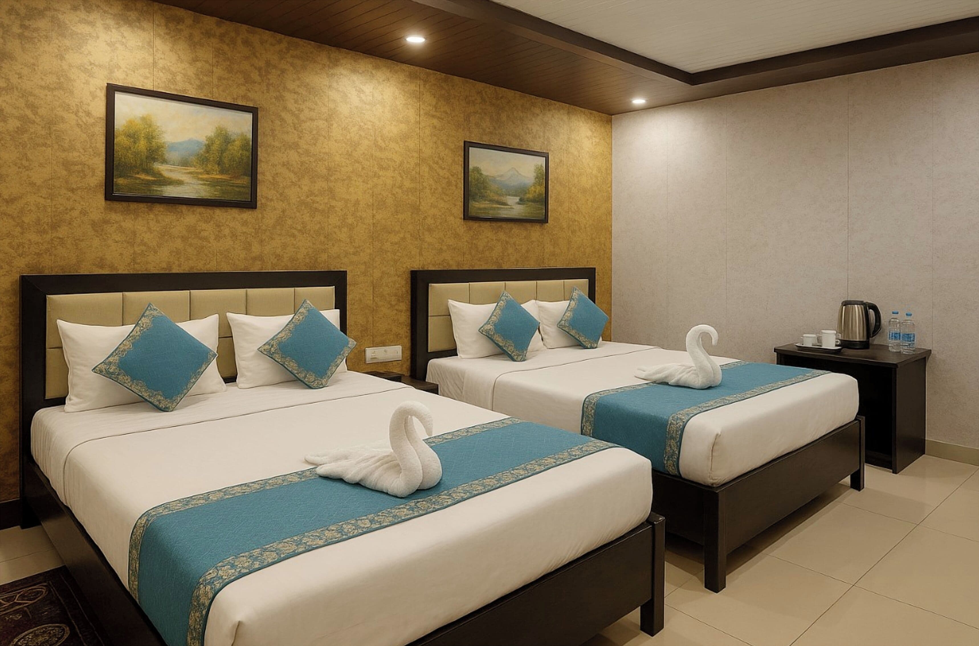 Familie tweepersoonskamer, airconditioning | Hypoallergeen beddengoed, een kluis op de kamer, een bureau