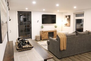 TV, fireplace, video games