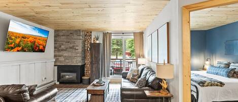 TV, fireplace, stereo