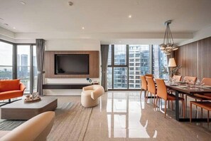 Luxury Apartment, 3 Bedrooms, Balcony, City View | Hypo-allergenic bedding, minibar, desk, laptop workspace - Metropole Luxury Riverside Apartment (Ho Chi Minh)