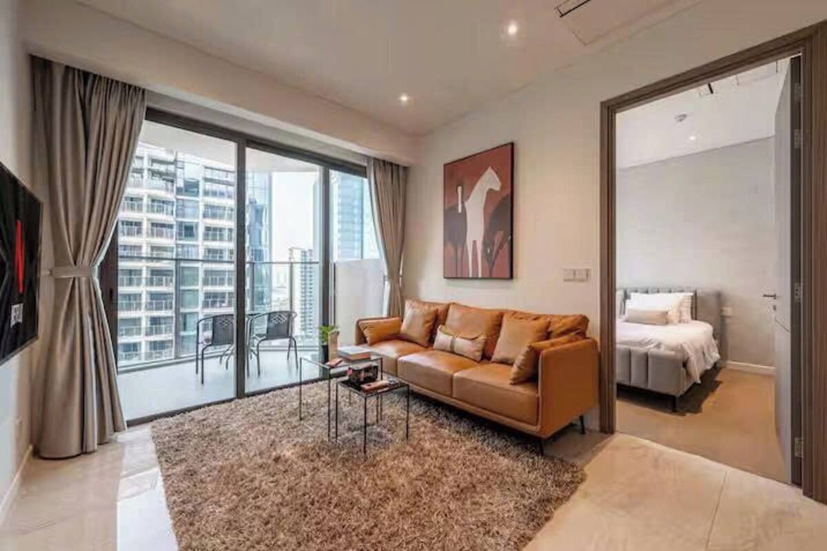 Luxury Apartment, 1 Bedroom, Balcony, City View | Desk, laptop workspace, free WiFi