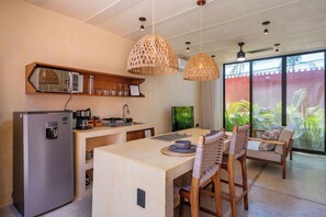 Fridge, microwave, oven, stovetop - Calixto 03 | Walk to Beach | Modern Design | Pool | Kitchen | Garden Oasis | Tranquil Setting (Bucerias)