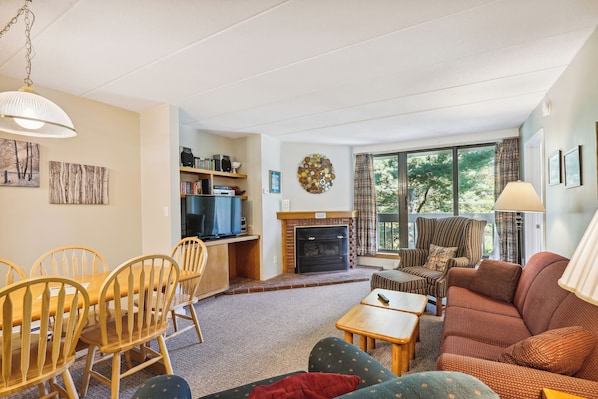 Fernseher, Kamin, DVD-Player