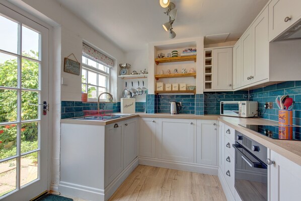 Microwave, dishwasher, high chair