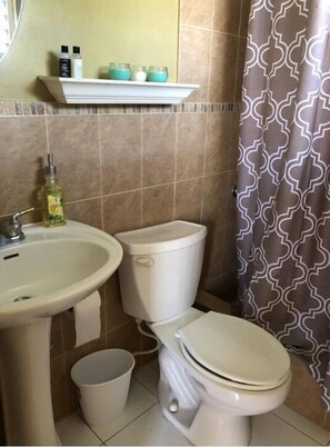 Studio, balcon | Salle de bain