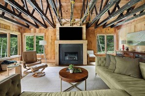 TV, fireplace, offices