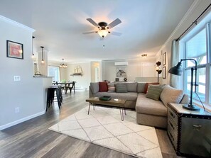 Smart TV, table football, ping pong, books