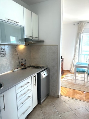 Fridge, microwave, stovetop, dishwasher