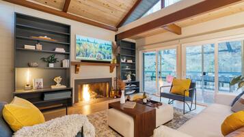 TV, fireplace, stereo