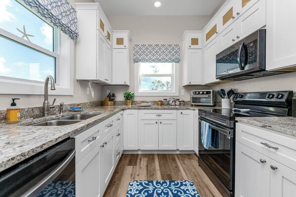 Microwave, oven, stovetop, dishwasher