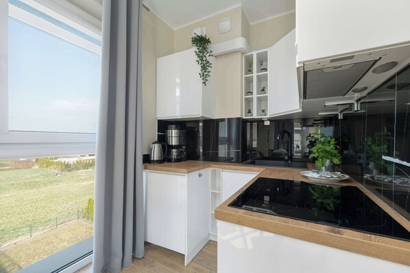 Fridge, microwave, stovetop, dishwasher