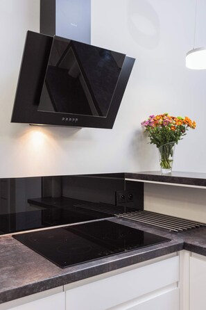 Kühlschrank, Mikrowelle, Ofen, Herdplatte