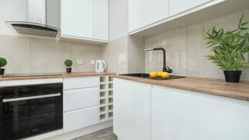 Fridge, oven, stovetop, dishwasher