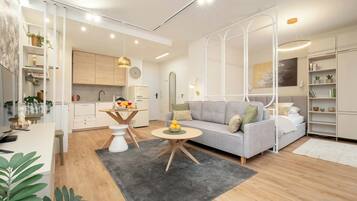 Desk, iron/ironing board, travel crib, WiFi
