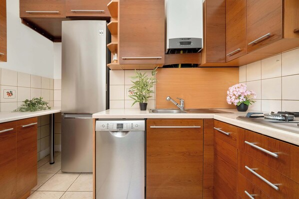 Fridge, oven, stovetop, dishwasher