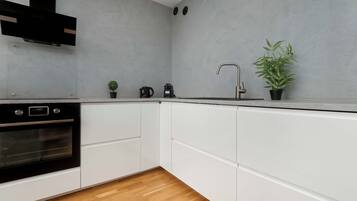 Frigorífico, horno, placa de cocina y lavavajillas