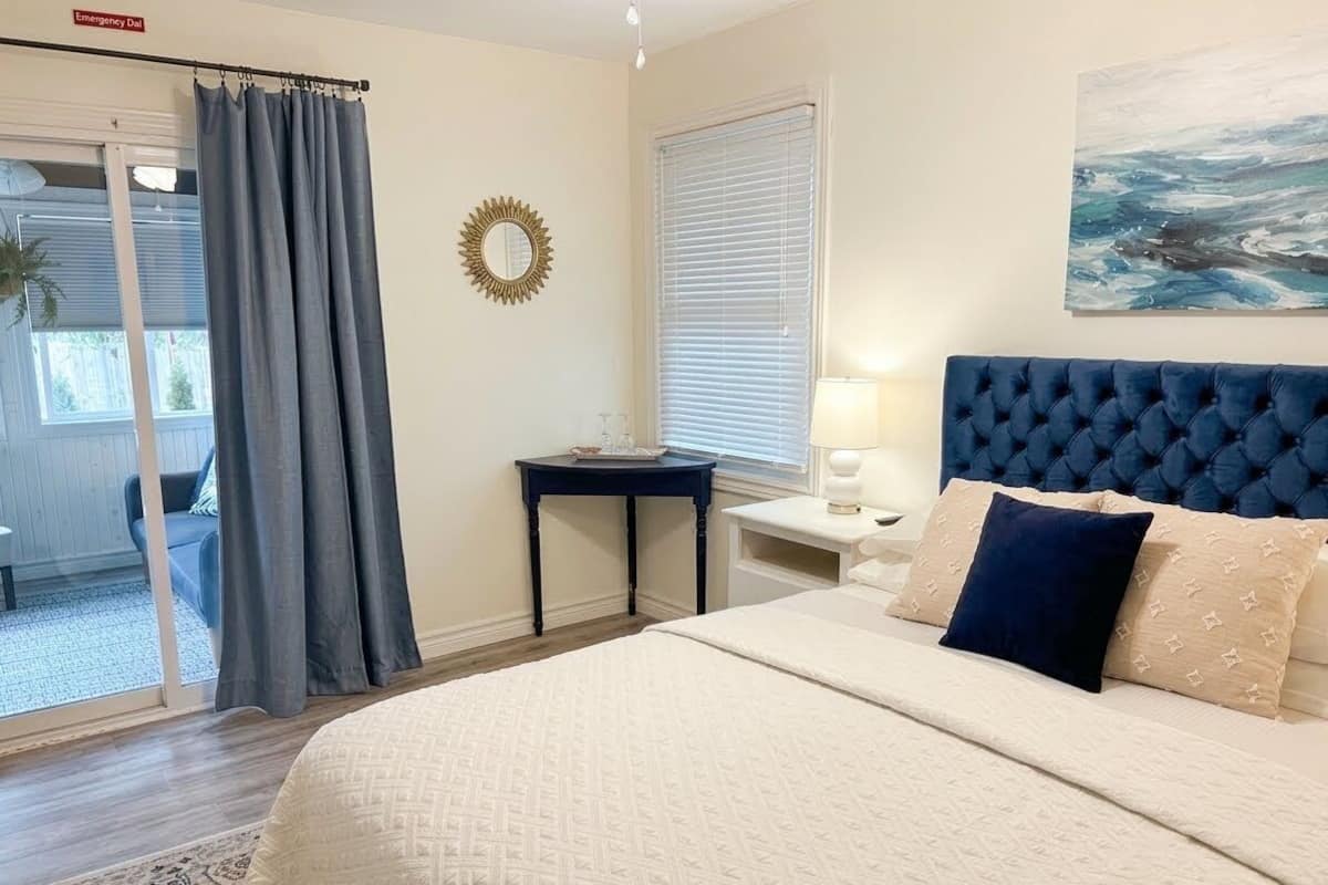 Blackout curtains, iron/ironing board, free WiFi, bed sheets