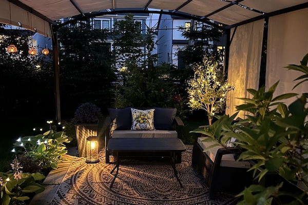 Deluxe suite, uitzicht op tuin | Terras