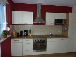 Fridge, microwave, stovetop, dishwasher