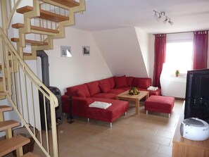 Fernseher, Kamin, Bücher