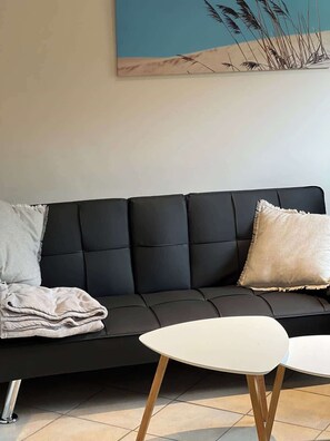 Tv, dvd-afspiller, bøger, stereoanlæg