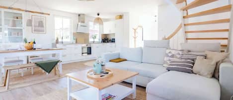 TV, fireplace, DVD player, books