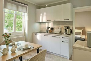 Fridge, microwave, stovetop, dishwasher