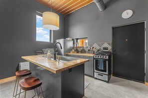 Microwave, oven, stovetop, dishwasher - 2 Bedroom Barndominium with loft, minutes away from charming Elk Rapids (Kewadin)