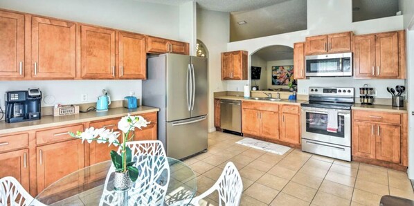 Microwave, oven, stovetop, dishwasher