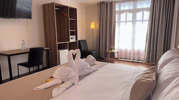 Individually decorated, desk, laptop workspace, free WiFi