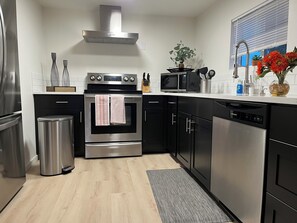Microwave, oven, stovetop, dishwasher