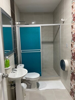 Serviettes fournies, savon, papier toilette