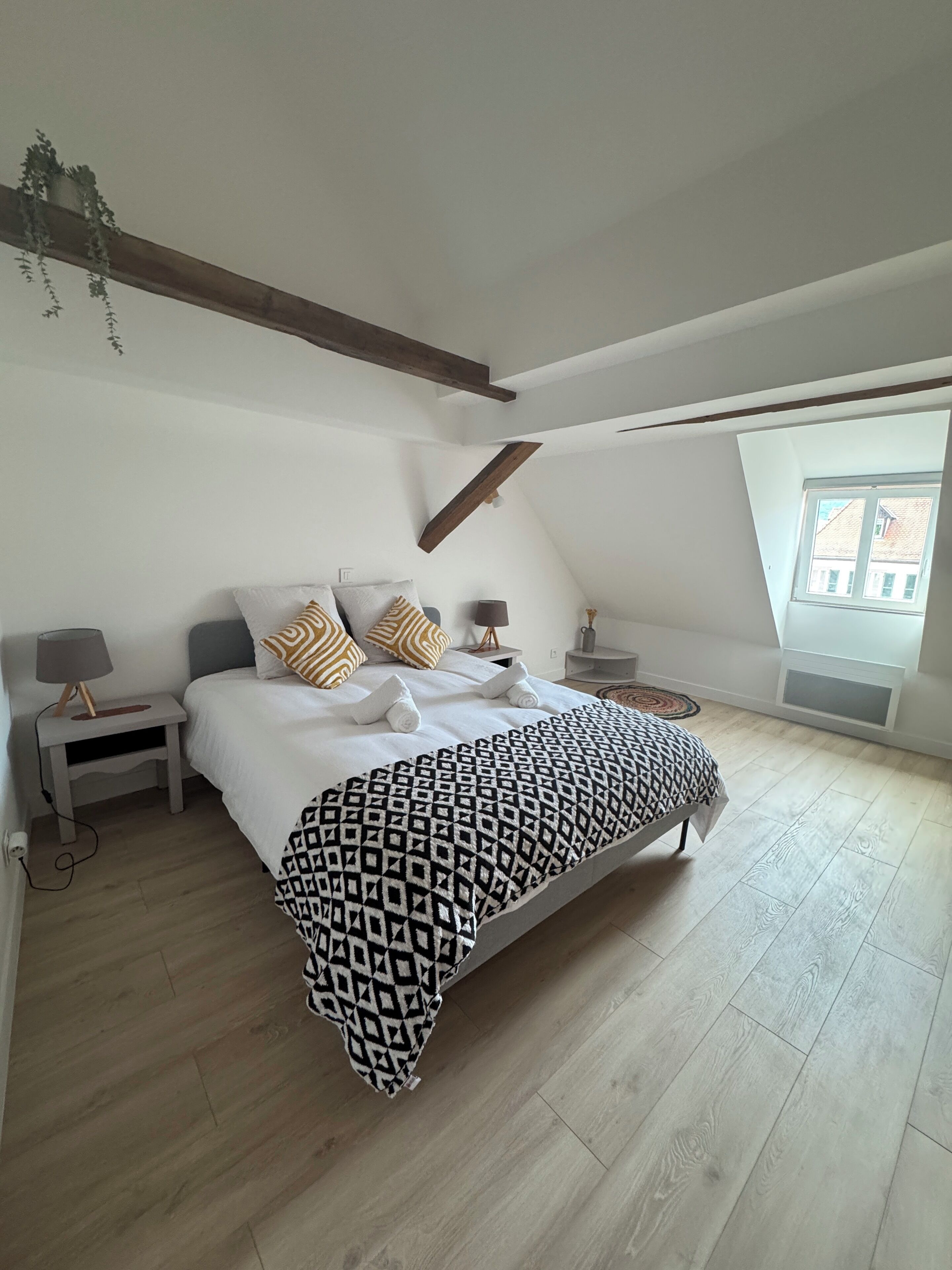 2 chambres, bureau, fer et planche à repasser, lit parapluie