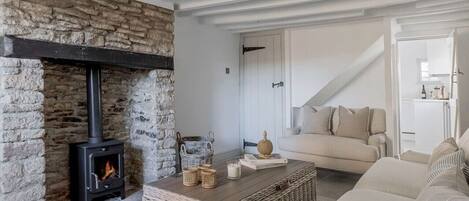 Télévision, cheminée