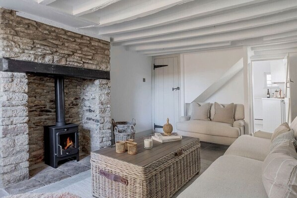 Télévision, cheminée