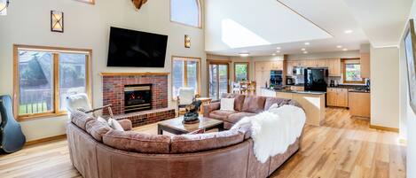 Smart TV, fireplace, video games, books