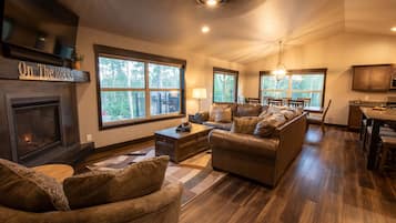 Smart TV, chimenea y reproductor de DVD