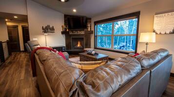 Smart TV, chimenea y reproductor de DVD