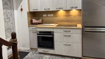 Fridge, microwave, dishwasher