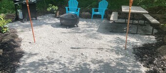 Rv and campsite on the Deer River.  50 amp, sewage dump. 15x60 pad