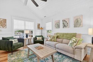 TV, fireplace - New Listing | Lux Beach House, Dog Friendly! (Oak Island)