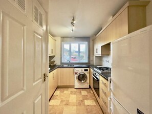 Fridge, microwave, oven, electric kettle