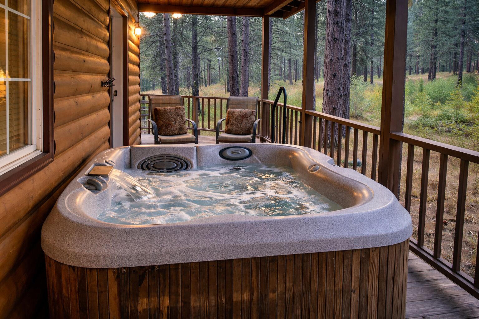 Cabin, 3 Bedrooms | Outdoor spa tub