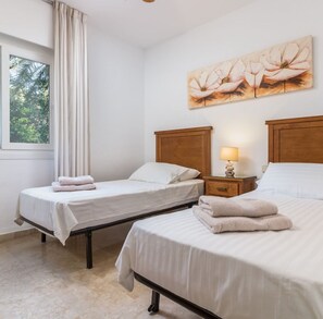 2 bedrooms, in-room safe, iron/ironing board, travel crib