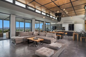 Smart TV, fireplace, video games, stereo