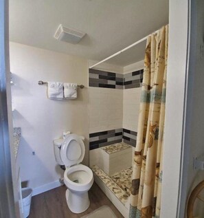 Douche, serviettes fournies