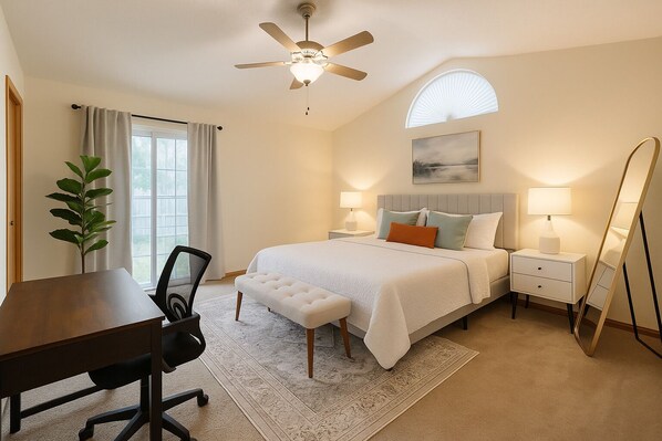 4 bedrooms, iron/ironing board, WiFi, bed sheets