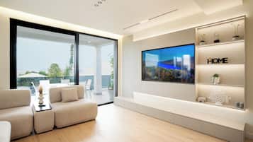 Vila Deluks, balkon, pemandangan pantai | Area keluarga